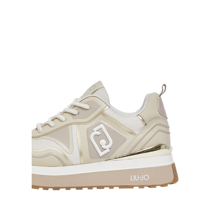 Sneakers Donna in mesh stampato beige dettaglio
