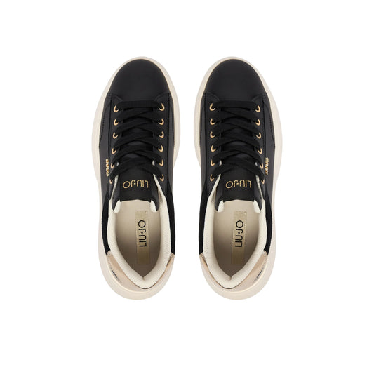 Sneakers Donna nero con dettagli scamosciati