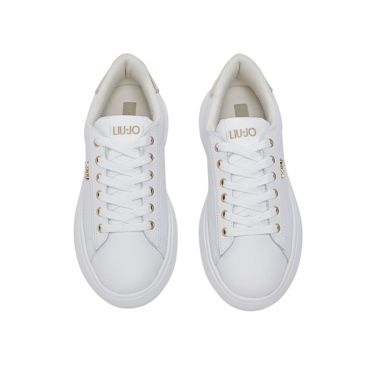 Sneakers Donna in pelle con dettaglio oro