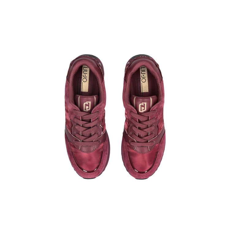Sneakers Donna Platform in pelle Rosso