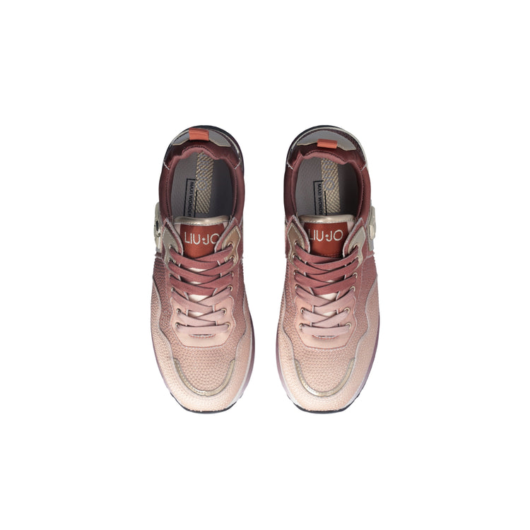 Pink full rhinestone platform women's sneakers