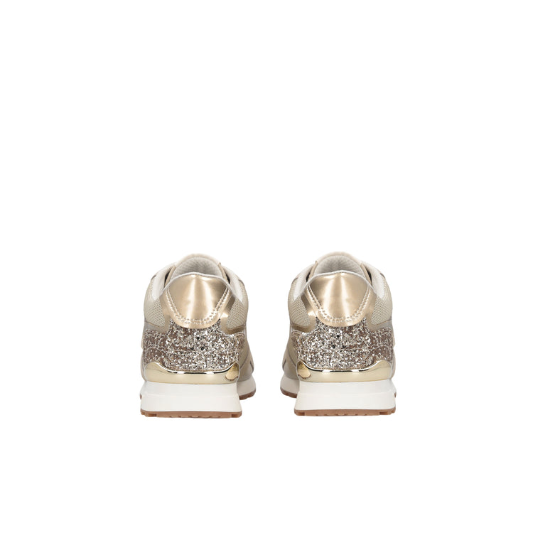 Sneakers Donna in mesh con glitter Oro retro