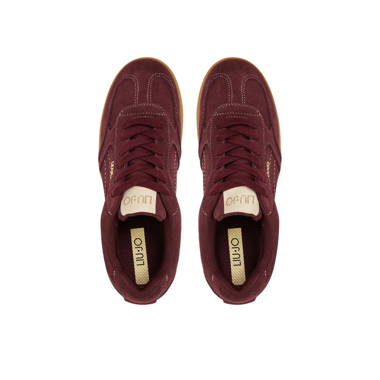 Sneakers Donna con tomaia scamosciata Bordeaux
