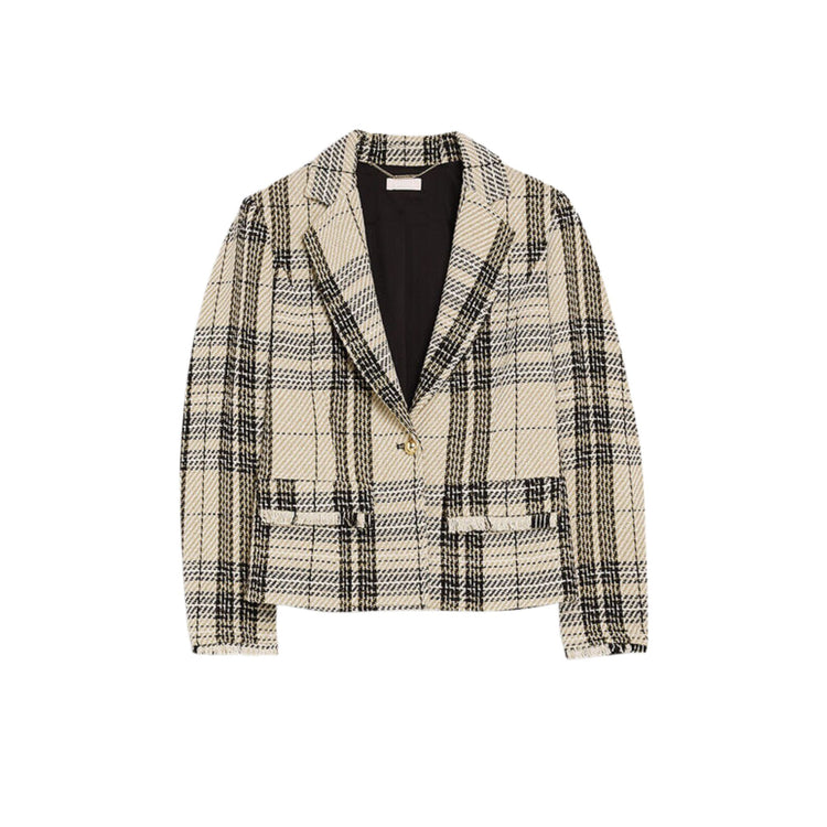 Giacca Donna monopetto con motivo tartan