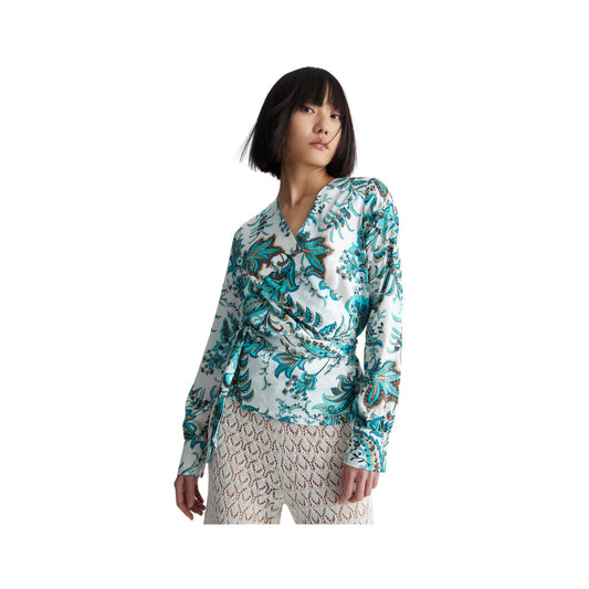 Blusa Donna incrociata a fantasia