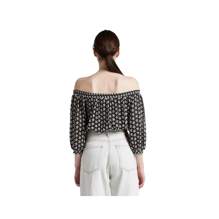 Blusa Donna corta ricamata