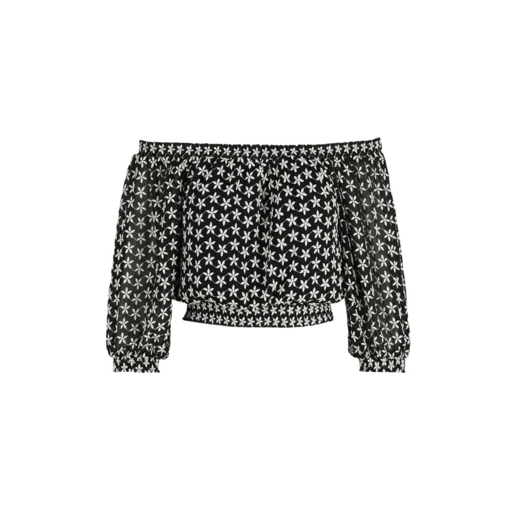 Blusa Donna corta ricamata