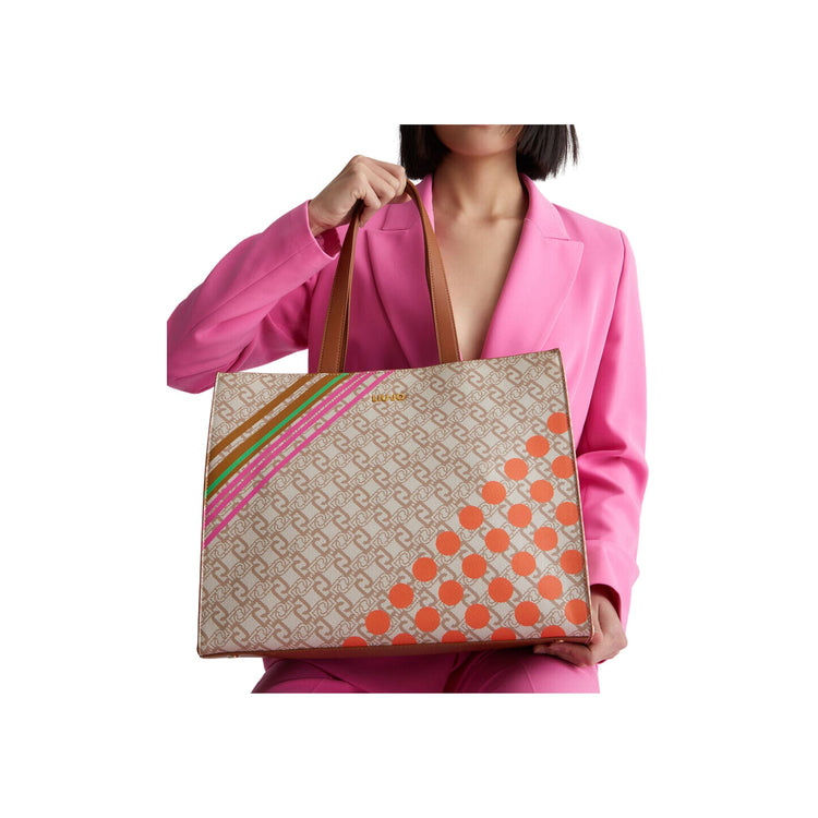 Borsa Donna modello shopper inserti a contrasto