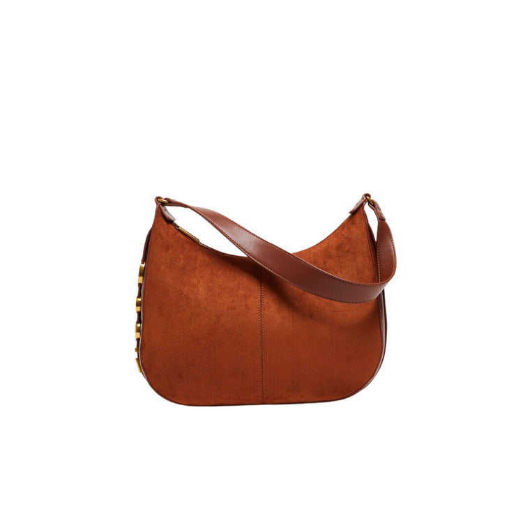 Borsa a Spalla Effetto Suede Donna - Caffellatte