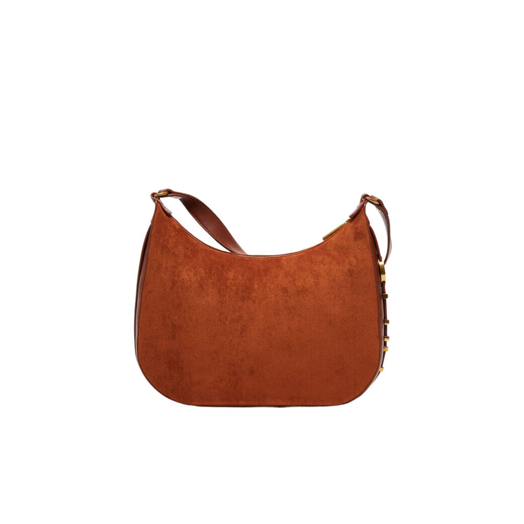 Borsa a Spalla Effetto Suede Donna - Caffellatte