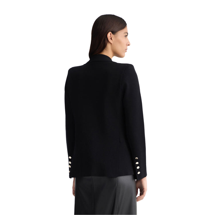Giacca in maglia nera da Donna modella retro