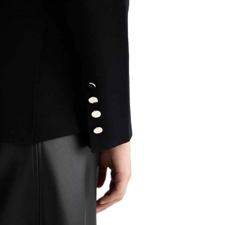 Giacca in maglia nera da Donna dettaglio polsino