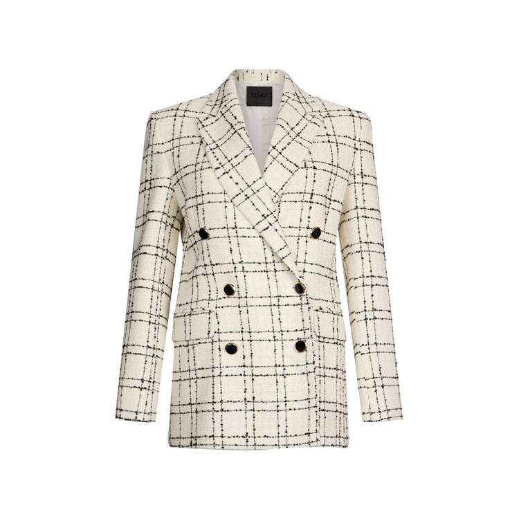Blazer Over Donna bianco a quadri