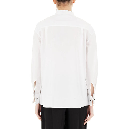 Camicia Bianca da Donna con plastron modella retro