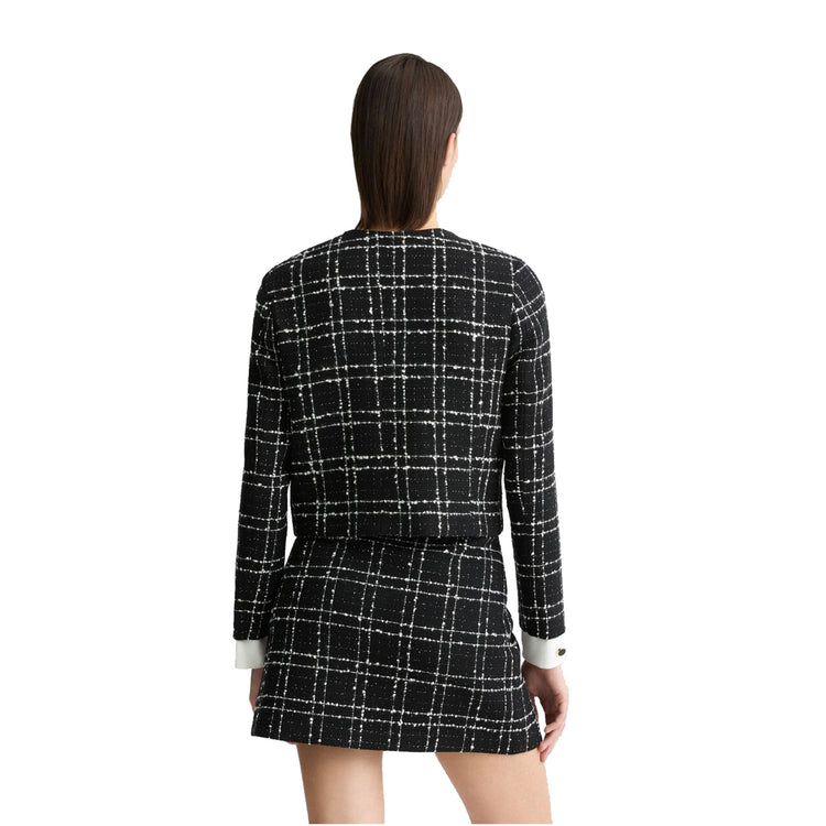 Giacca Donna in bouclé di misto lana e lurex modella retro