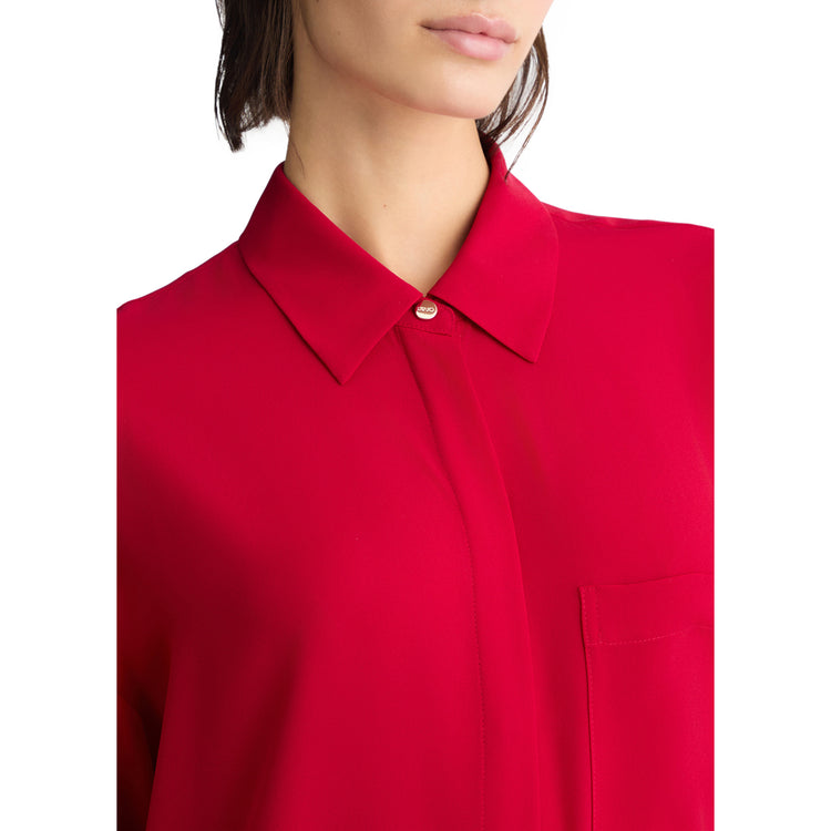 Camicia oversize Donna Rosso dettaglio