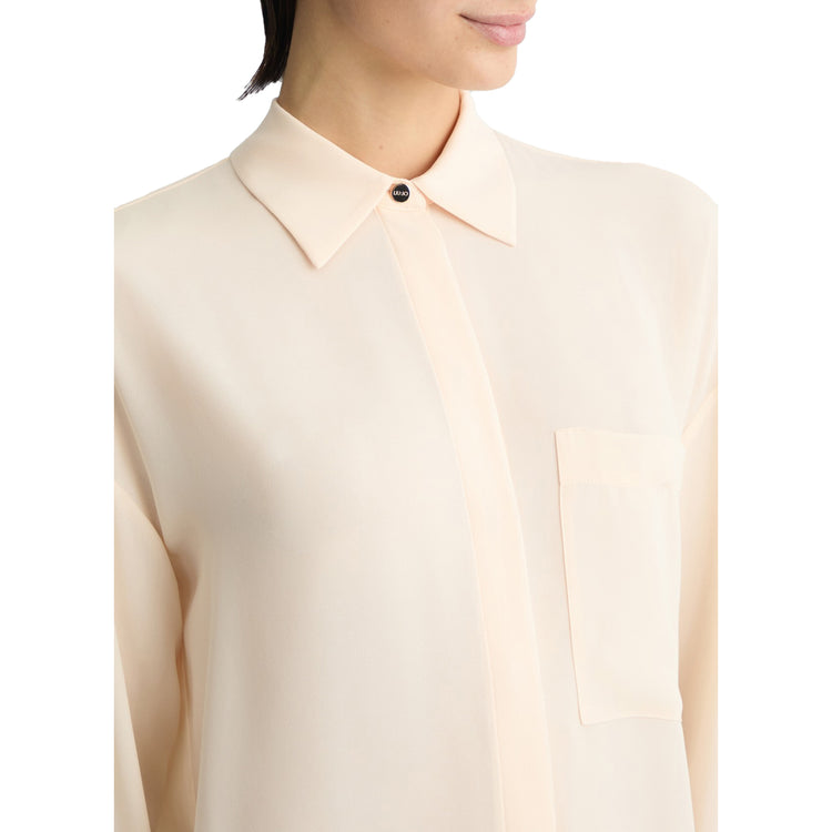 Camicia oversize Donna Beige chiaro dettaglio