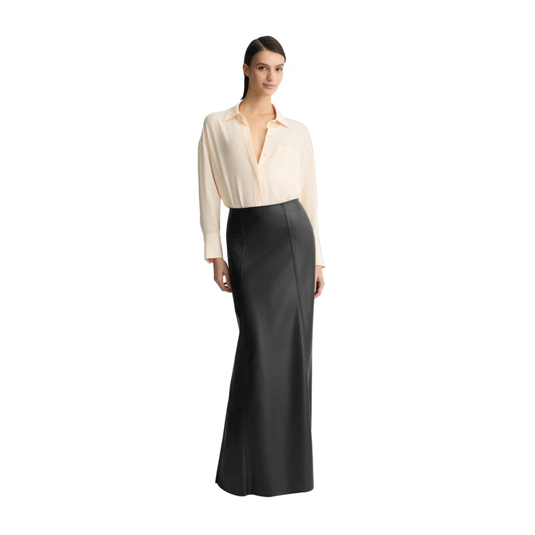 Camicia oversize Donna Beige chiaro modella intera frontale