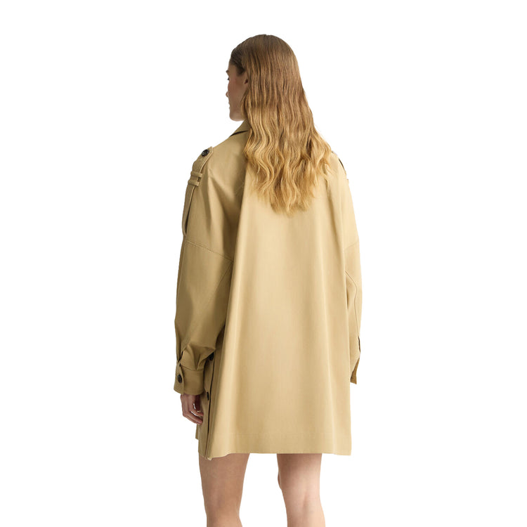 Trench da Donna in gabardine beige modella retro