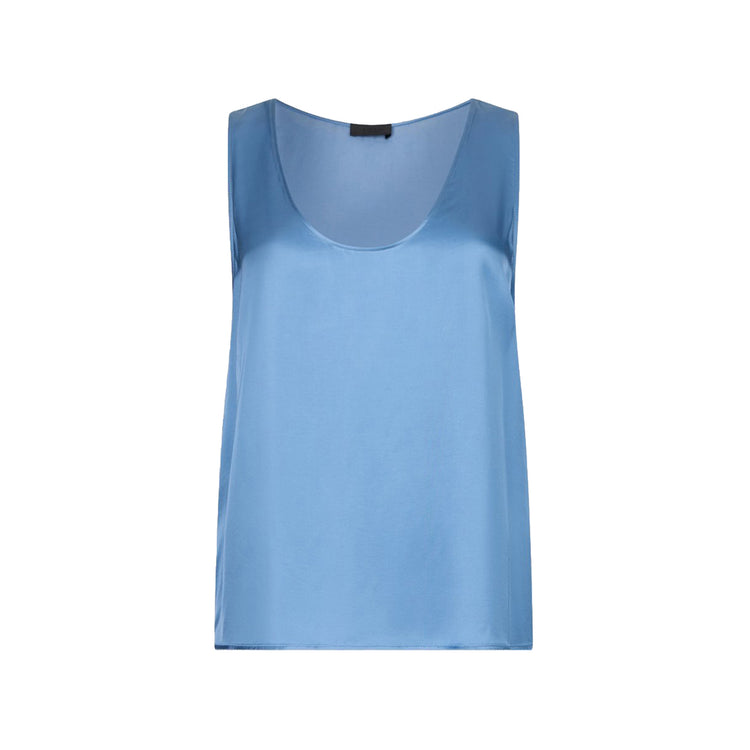 Top Donna in raso azzurro