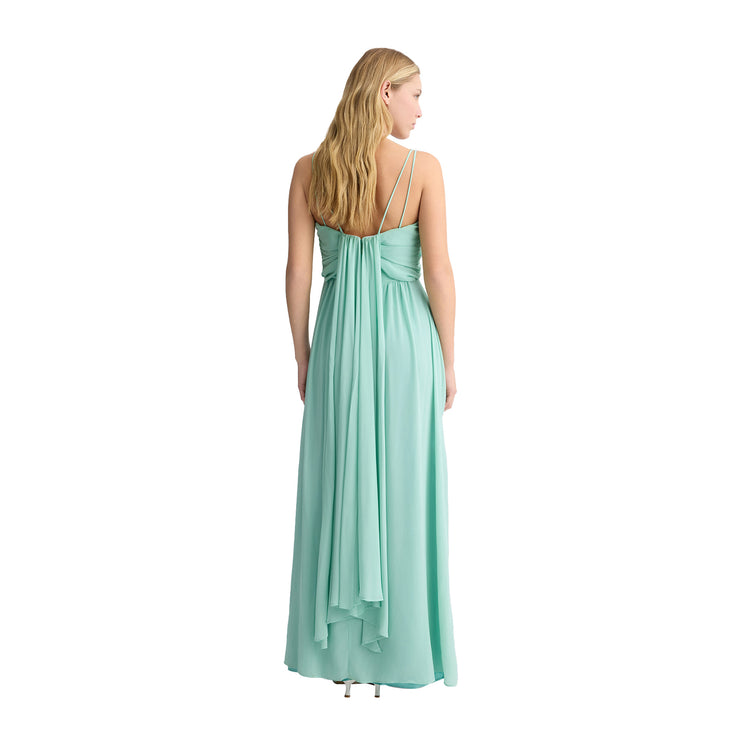 Abito lungo elegante Donna in verde acqua modella retro
