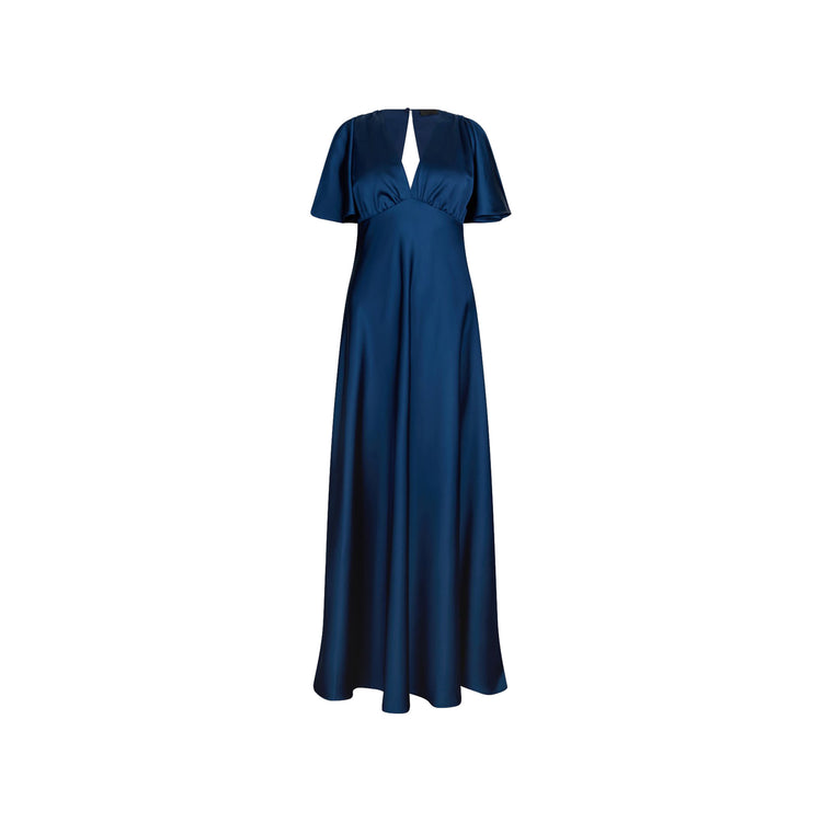 Abito lungo Donna in raso Blu