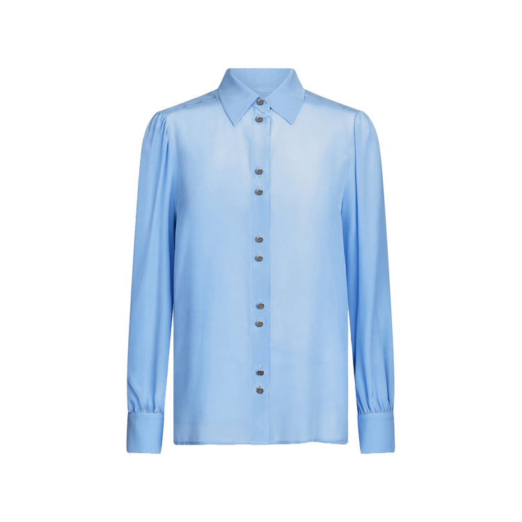 Camicia Donna in crêpe de chine di viscosa Azzurro