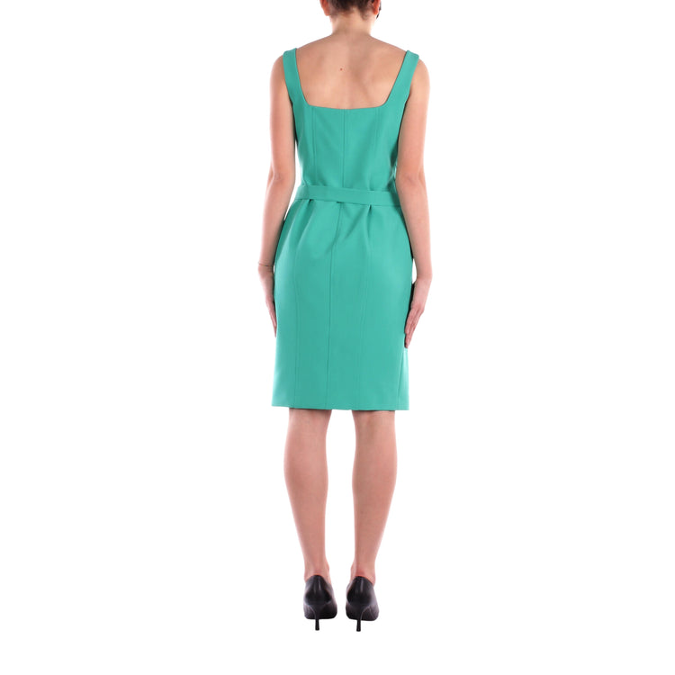 Abito Donna a tubino verde con cintura