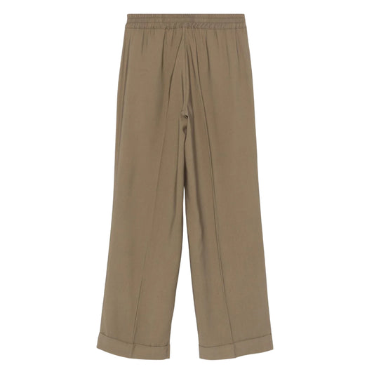 Pantaloni Donna con piega Verde muschio retro