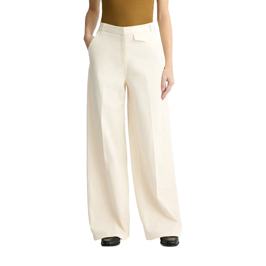 Pantaloni Donna wide leg Bianco modella frontale