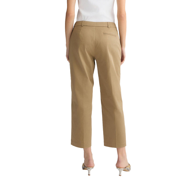 Pantaloni Chino da Donna Beige modella retro