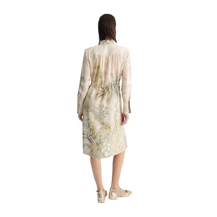 Abito Donna chemisier con stampa jungle modella retro