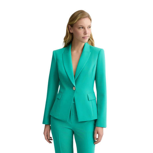 Blazer Donna Slim fit Verde smeraldo modella frontale