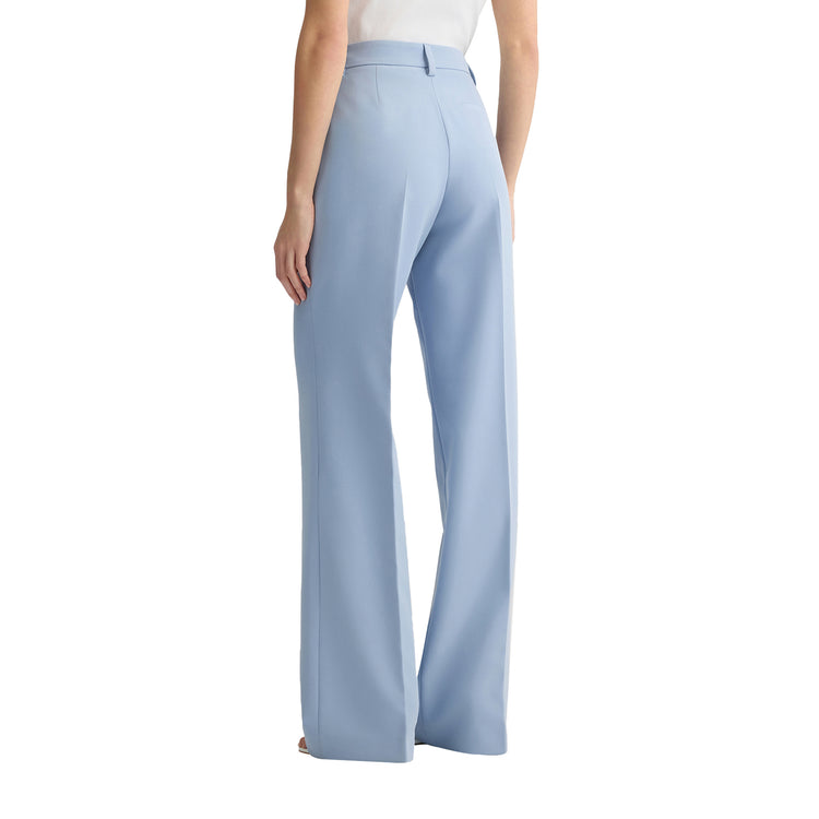 Pantaloni da donna azzurri a palazzo modella retro