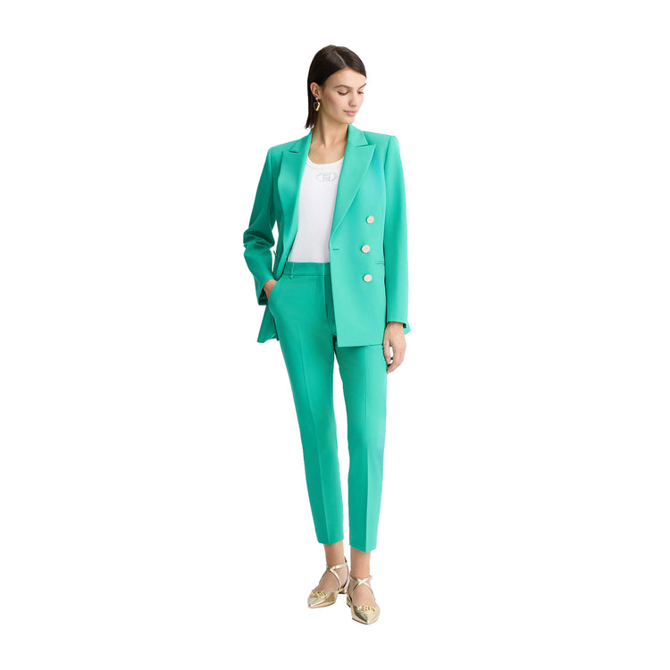 Pantaloni a sigaretta da Donna Verde modella intera frontale