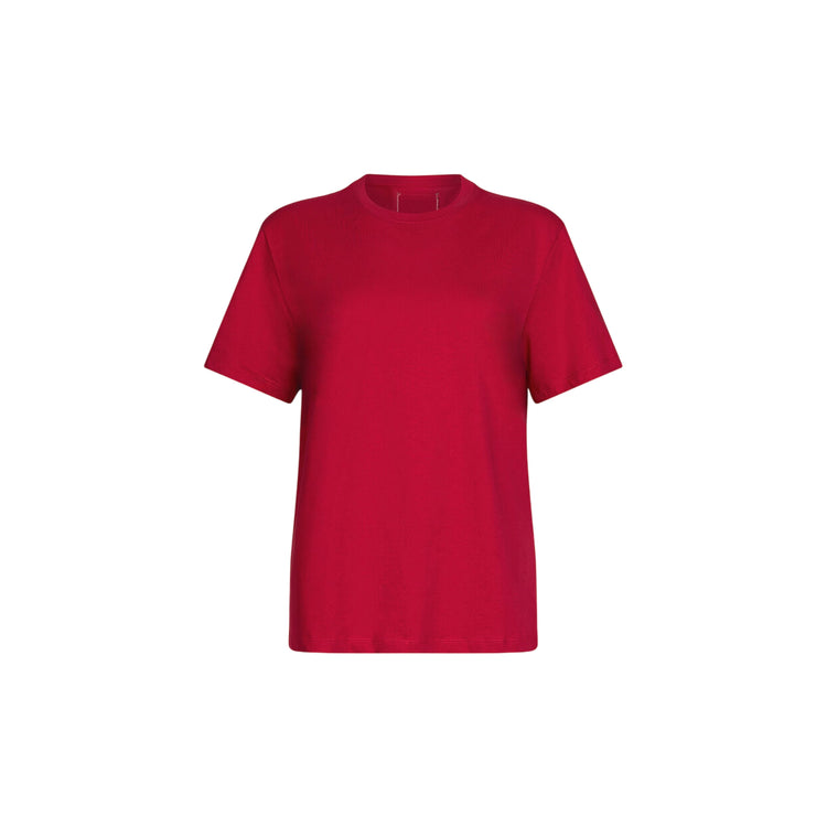 T-shirt Donna in cotone in tinta unita rossa