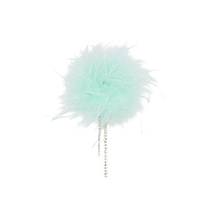 Spilla con piume Verde acqua