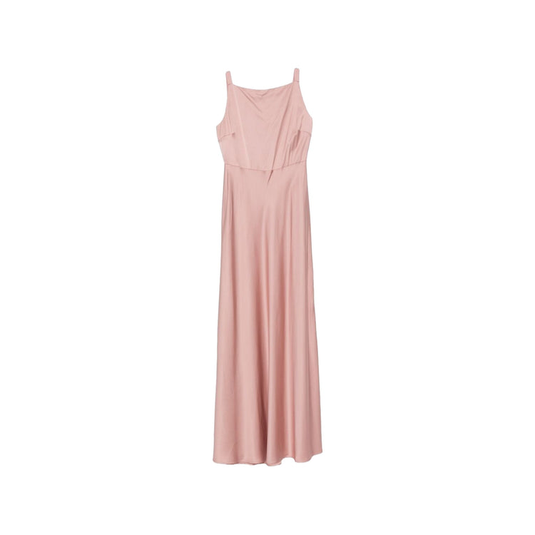 Abito lungo Donna in raso rosa