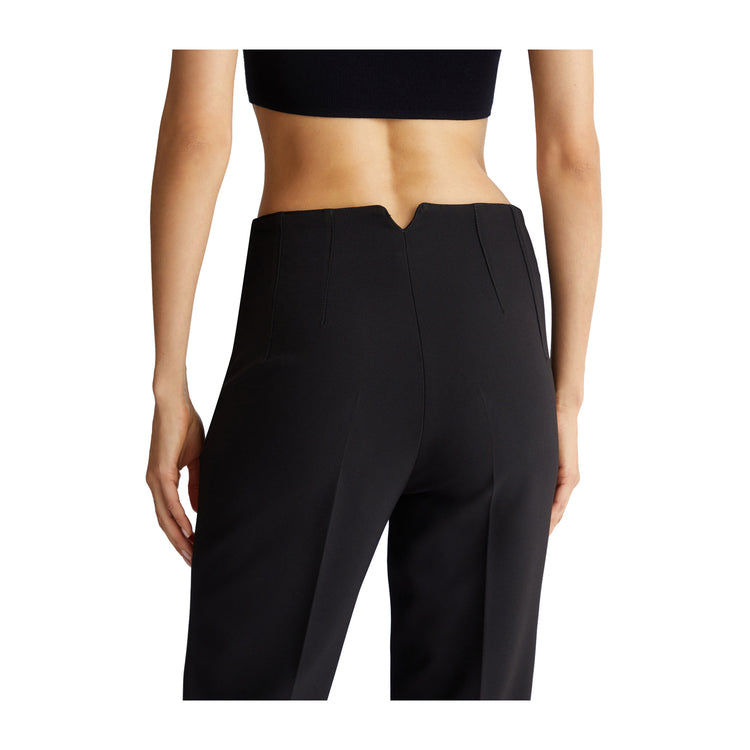 Pantaloni Donna cropped stretch Nero dettaglio retro