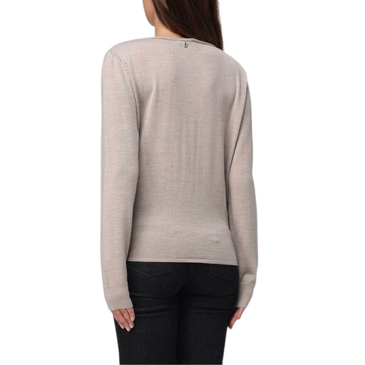 Maglia Donna con nodo al fondo Beige retro