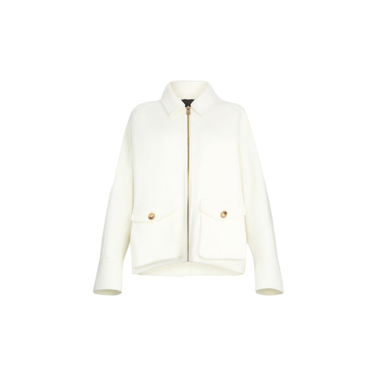 Cappotto Donna in lana con frange Bianco