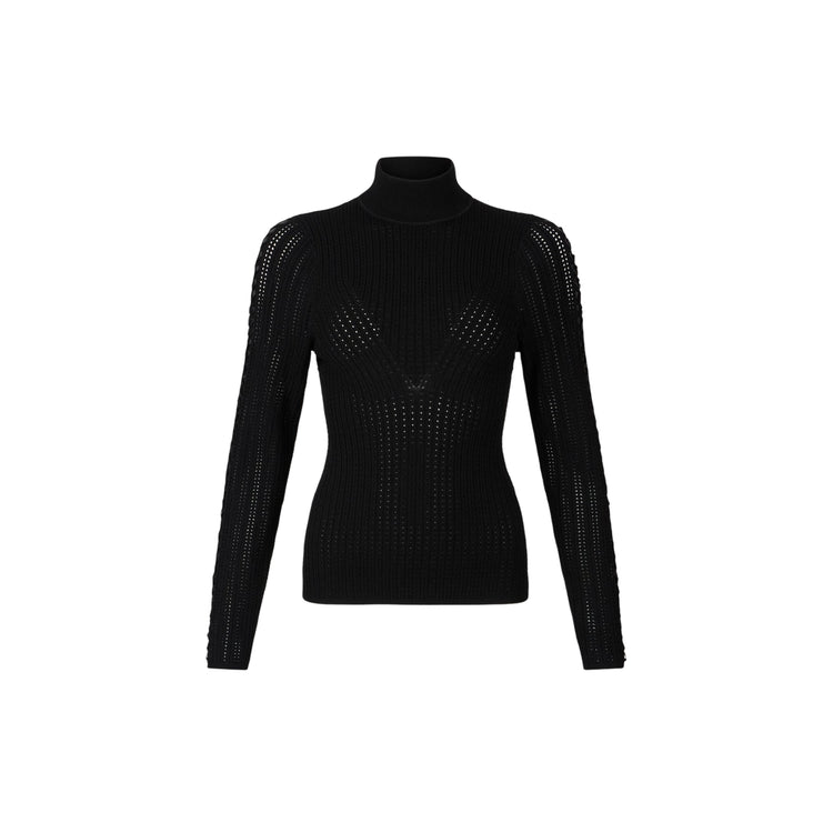 Maglia Donna con oblò sul retro Nero