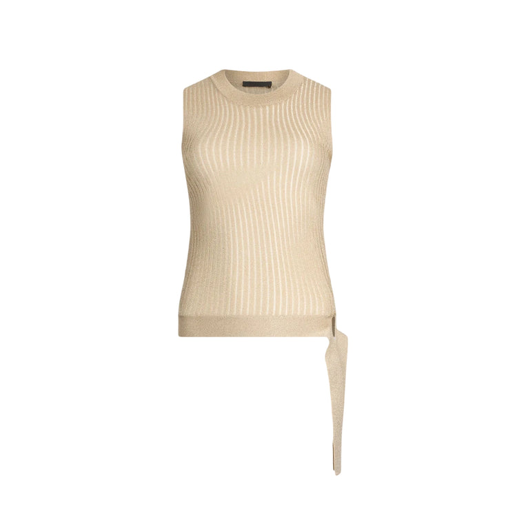 Top Donna in maglia lurex oro