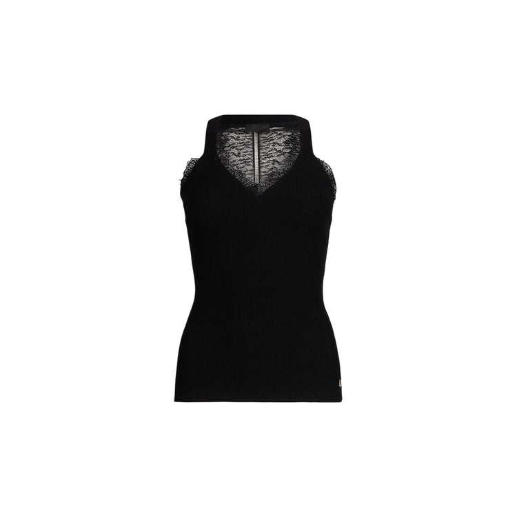 Top Donna con dettagli in pizzo Nero