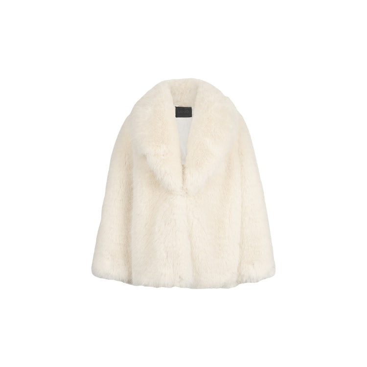 Cappotto Donna in pelliccia sintetica bianco