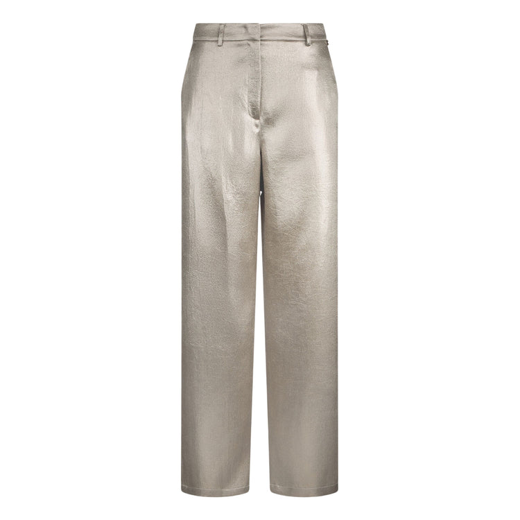 Pantaloni Donna in crêpe laminato oro
