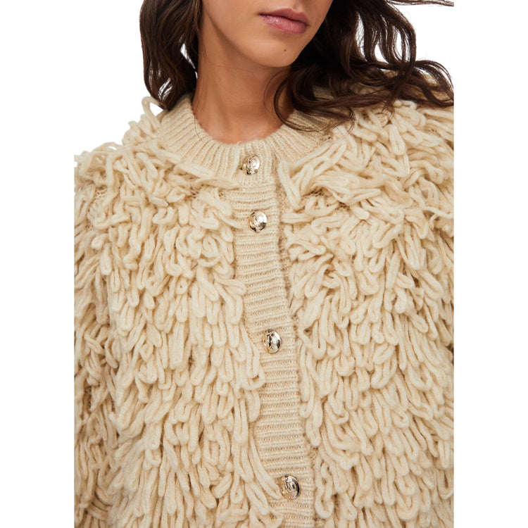 Giaccone Donna in lana Beige dettaglio