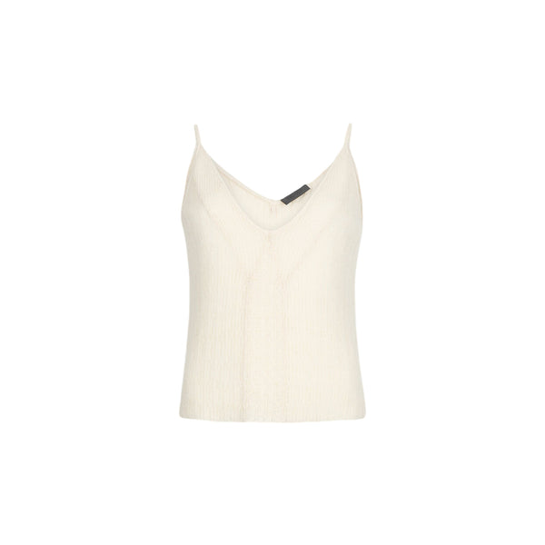 Top Donna in maglia misto lana e alpaca Bianco