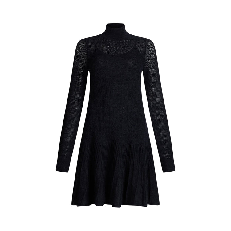 Abito midi Donna in lana e alpaca Nero