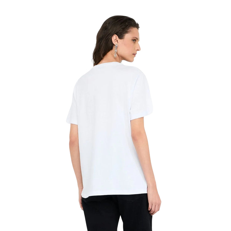 Acquista subito la T-shirt Donna, vestibilità oversize, taglio a giro collo e maniche corte, firmata LiuJo su Martini 900: vieni a scoprire tutta la collezione sul nostro sito